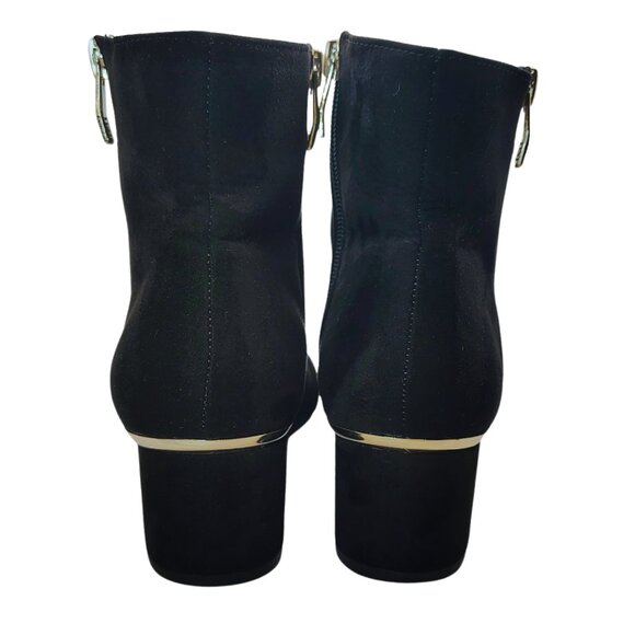 Liz Claiborne Goldie Black Block Heel Booties 8.5 | Zip Ankle Boots - Picture 4 of 9
